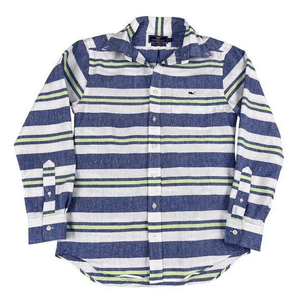Vineyard Vines Mens Slim FIt Tucker Linen Blend Button Down Shirt Sz Small - Picture 1 of 5